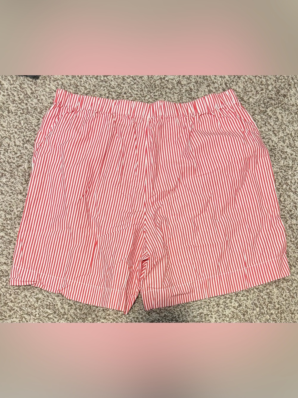 J. Crew Red and White Striped Women Shorts/boxer Medium - Picture 2 of 5